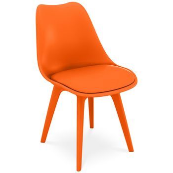 Silla De Comedor - Estilo Escandinavo - Denisse Naranja