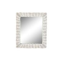 espejo mimbre cristal 535x4x625 trenzado blanco