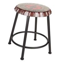 taburete redondo de metal negro d35x46h cm