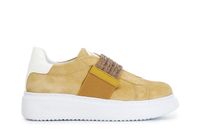 zapatos slip-on de ante con banda de pedreria yellow 37