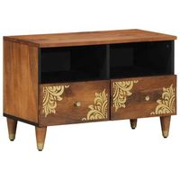 mueble de tv marron miel 70 x 33 x 46 cm madera de mango maciza vidaxl