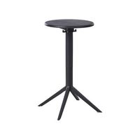 mesa de balcon redonda sintetica con tablero abatible resistente al aire libre exterior negro legrena