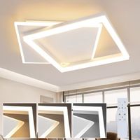 nettlife lampara de techo led sala de estar dormitorio lampara regulable con control remoto 42w diseno moderno cuadrado acrilico blanco para cocina