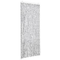 cortina mosquitera  mosquitera de chenilla gris claro y oscuro 90x220 cm