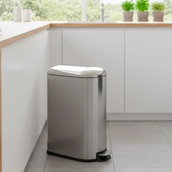Cubo de basura de cocina de pedal plata  40l