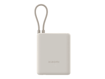 Powerbank - Xiaomi PN104183, 10000 mAh, 1x USB-C, USB-A, 33W, Cable Integrado, Tan