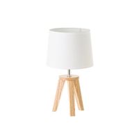 lampara de mesita nordica de madera de roble beige de o 19x33 cm estilo tripode con pantalla blanca ideal para iluminar con suavidad y crear un ambiente relajante en el hogar casaseleccion