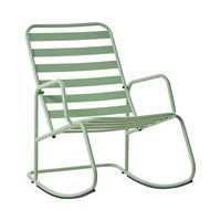 silla mecedora moderna de metal para jardin diseno de listones exterior aluminio verde turi