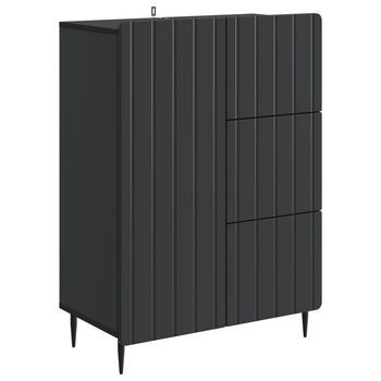 Aparador Negro 66 X 34,5 X 91,5 Cm Madera De Ingeniería Vidaxl