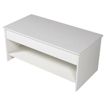 Mesa baja con tapa elevable blanca