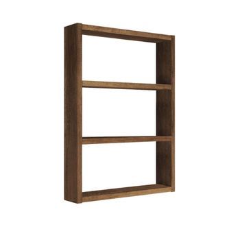 Estantería de pared con 3 estantes, h60 cm - nogal