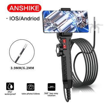 3,9 mm/6 mm/8 mm 360 °   Cámara endoscópica boroscopio articulada con luz, endoscopio con teléfono Android/iOS