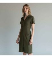 g-star para mujer d28665-e406-995 vestido soft sculpt fit flare verde 3132 casual viscosa manga corta