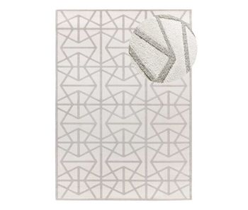 Alfombra geométrica con relieve plata flora, 160x230 cm - atticgo
