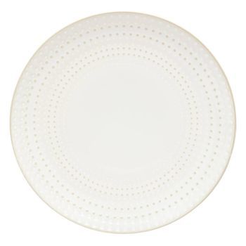 Lote De 6 Platos Llanos Con Borde De Lunares Camille, 27 Cm, Blancos - Atmosphera Createur D'interieur