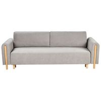 sofa cama de tela mecanismo clic-clac para dormir espacio de almacenaje minimalista gris kvam