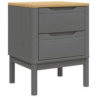mesita de noche floro madera maciza de pino gris 45x39x57 cm vidaxl