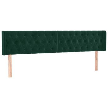 Cabecero，cabecero Cama，panel De Cabecera De Terciopelo Verde Oscuro 203x16x78/88 Cm