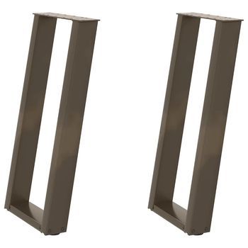 Patas Mesa，pierna De Mesa Consola Forma U 2 Uds Acero Natural 38x(72-73) Cm
