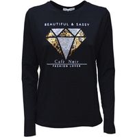 cafe noir camiseta manga larga jt0146 para mujer