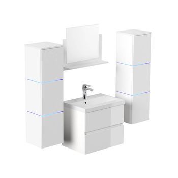Conjunto Completo De Muebles De Baño Wangerooge Deluxe Xl - Blanco Made In Germany