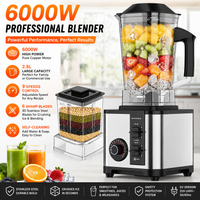 licuadora profesional de 6000w 25l para uso comercial trituradora de hielo para smoothies procesador de alimentos licuadora de 9 velocidades exprimidor mezcladora de batidos licuadora de acero