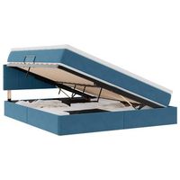 cama con almacenamiento azul oscuro 160 x 200 cm terciopelo vidaxl