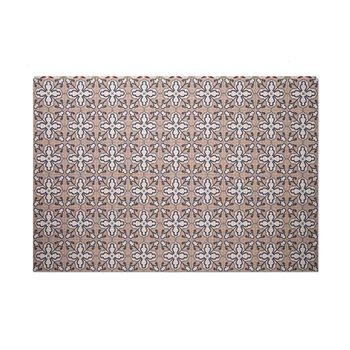 Alfombra Vinilica Trenzada Pvc Flor Rosa 160x240cm