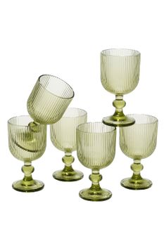 Copa de vino merlot verde claro  h15xb8xl8cm
