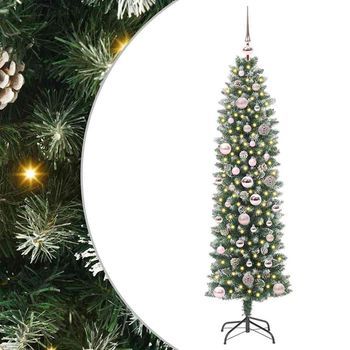Árbol Navideño Artificial Delgado Con 150 Led Verde Y 150 Cm Vidaxl