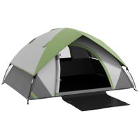 outsunny tienda de campana para 2 personas 210x150x110 cm verde