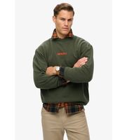 superdry para hombre m2013734a sudadera suelta de cuello redondo con micrologotipo estampado verde xxl casual algodon