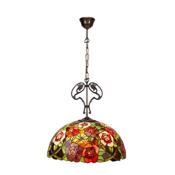 Colgante De Techo  Cadena Y Adorno Fundición  Pantalla Tiffany D. 45cm  New York