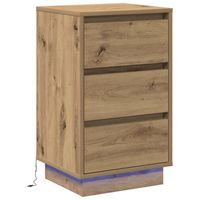 mesita de noche 39x345x65 cm madera - marron