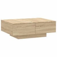 mesa de cafe - mesa de centro madera contrachapada color roble 90x60x31 cm