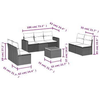 Conjunto De Ocio Al Aire Libre (incluye Cojines, Juego De 8 Piezas)