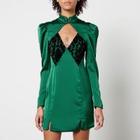 de la vali druscilla satin and lace mini dress - uk 14