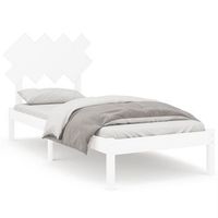 cama individual  cama para adultos  estructura de cama individual madera maciza blanco 90x190 cm