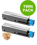 compatible multipack oki b4600nps printer toner cartridges 2 pack -43502302
