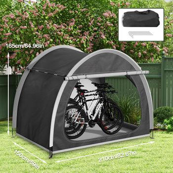 Tienda de campaña para 2-4 bicicletas con bolsa de almacenamiento, impermeable 210D, cubierta para bicicletas, refugio portátil para exteriores, para bicicletas, herramientas de jardín y equipos.