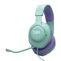 auriculares jbl quantum 100m2 con cable jack 35 mm gaming microfono extraible azul cian