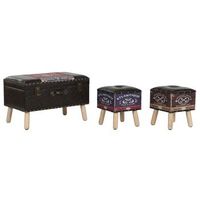 baul set 3 madera pu 70x40x45 1800 vintage