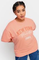 yours camiseta rosa lentejuelas new york mujer curvy y tallas grandes yours