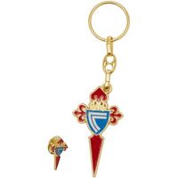 set llavero y pin de metal celta de vigo escudo