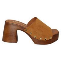 lolas sandalias texas zueco con piso plataforma simil madera para mujer