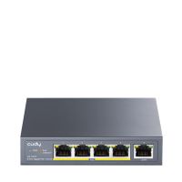 switch cudy 5 puertos gigabit ethernet 4 poe 10gbps sin ventilador rack acdc