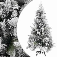 arbol de navidad con nieve flocada y pinas pvc y pe 225 cm vidaxl