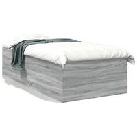 cama individual  cama para adultos  estructura de cama madera de ingenieria gris sonoma 100x200 cm