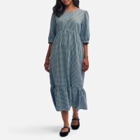 nobodys child rachel gingham cotton-seersucker midi dress - uk 10