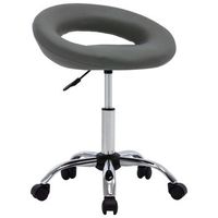 silla de trabajo con ruedas cuero sintetico gris vidaxl